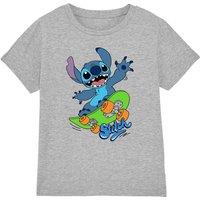 Disney Boy's Lilo&Stitch Skateboard Boys T-Shirt, Athletic Heather in Light Grey | Size: 3-4 Years
