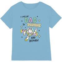 Disney Boy's Toy Story 4 Pixar Toy Story Buzz Lightyear Love Dad Boys T-Shirt, Sky Blue | Size: 3-4 Years