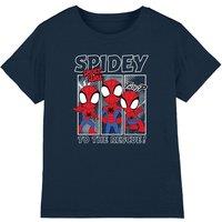 Marvel Boy's Spidey & His Amazing Friends Spidey Boxes T-Shirt in Navy | Size: 3-4 Years