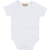 Larkwood Boy's Short Sleeved Body Suit With Envelope Neck Opening in White | Size: 3-6 m