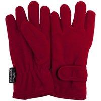 Floso Girl's Plain Thermal Thinsulate Fleece Gloves (3M 40g) in Red | Size: 9-11 Years