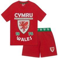 FA Wales Boy's Kids Short Pyjama Set in Red | Size: 10-11 Years