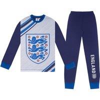 England FA Boy's Kids Sublimation Long Pyjamas in Blue | Size: 9-10 Years