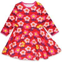 Toby Tiger Girl's Pink Flower Print Skater Dress | Size: 2-3 Years