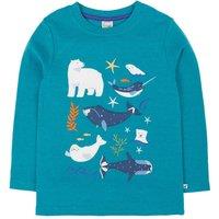 Frugi Adventure Applique Top in Teal | Size: 0-3 m