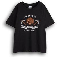 Minecraft Boy's Short Sleeved T-Shirt | Boys Black | Official Merch | Size: 7-8 Years