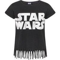 Star Wars Girl's Fringe Short Sleeved T-Shirt | Girls Black | Official | Size: 7-8 Years
