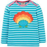 Frugi Girl's Bobby Applique Top in Blue | Size: 3-6 m