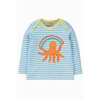Frugi Bobby Applique Top in Blue | Size: 0-3 m