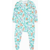 Frugi Girl's Easy Dressing Printed Babygrow in Blue | Size: 12-18 m