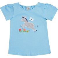 Frugi Girl's Emily Applique T-Shirt in Blue | Size: 3-6 m