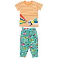 Frugi Boy's Holland Summer Outfit in Green | Size: 0-3 m