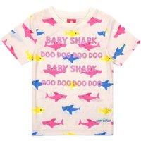 Baby Shark Girl's Short Sleeved T-Shirt | Pink | Official Merch | Size: 5-6 Years