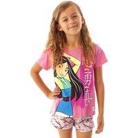 Disney Girl's Short Sleeve Short Leg Pyjama Set | Pink | Official Merch | Size: 9-10 Years