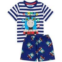 Thomas & Friends Boy's Short Sleeve Short Leg Pyjama Set | Blue | Official Merch | Size: 18-24 m