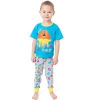 Hey Duggee Boy's Short Sleeve Long Leg Pyjama Set | Blue | Official Merch | Size: 2-3 Years