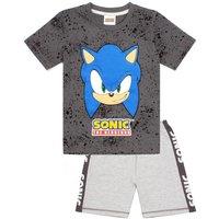 Sonic the Hedgehog Boy's Short Sleeve Short Leg Pyjama Set | Grey | Official Merch | Size: 4-5 Years