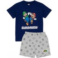 Nintendo Boy's Short Sleeve Short Leg Pyjama Set | Blue | Official Merch | Size: 4-5 Years
