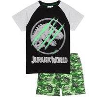 Jurassic World Boy's Short Sleeve Short Leg Pyjama Set | Black | Official Merch | Size: 9-10 Years