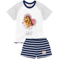 DreamWorks Girl's Short Sleeve Short Leg Pyjama Set | Navy | Official Merch in Grey | Size: 3-4 Years