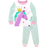 Harry Bear Girl's Unicorn Crown Cosy Snuggle Fit Pyjamas in Green | Size: 2-3 Years