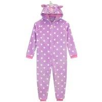 Harry Bear Girl's Unicorn Onesie Fleece All In One in Purple | Size: 4-5 Years