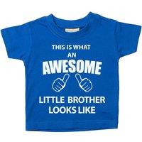 60 SECOND MAKEOVER Boy's This Is What An Awesome Little Brother Looks Like Blue T-Shirt | Size: 12-18 m