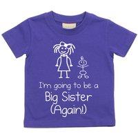 60 SECOND MAKEOVER Girl's I'm Going To Be A Big Sister Again Purple T-Shirt | Size: 7-8 Years