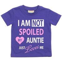 60 SECOND MAKEOVER Girl's I'm Not Spolied My Auntie Just Loves Me T-Shirt in Purple | Size: 18-24 m