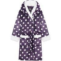 CityComfort Hooded Fluffy Dressing Gown in Purple | Size: 9-10 Years