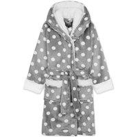 CityComfort Hooded Fluffy Dressing Gown in Grey | Size: 9-10 Years