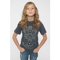 Guns N Roses Kids Monochrome Cross Dye Wash Tee in Grey | Size: 1-2 Years