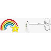 Fleur Kids Sterling Silver Multicolour Enamel Rainbow Stud Earrings AZE189204