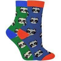 Miss Sparrow Boy's 2 Pack Animal Pattern Soft Breathable Bamboo Socks in Dark Blue | Size: 2-3 Years