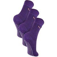 THMO Boy's 1 Pack Indoor Thermal Slipper Socks with Grips in Purple | Size: 4-6 Years