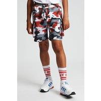 Beat Boyz Club Boy's 'Revolve' Camo Print Cargo Shorts in Red | Size: 9-10 Years