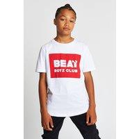 Beat Boyz Club Boy's 'Kingpin' Cotton Logo T-Shirt in Red | Size: 13-14 Years