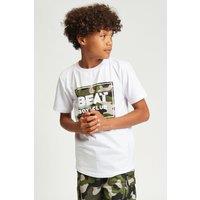 Beat Boyz Club Boy's 'Disguise' Camo Logo T-Shirt in Khaki | Size: 13-14 Years