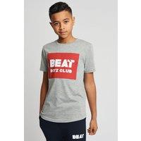 Beat Boyz Club Boy's 'Logo' Cotton T-Shirt in Grey | Size: 9-10 Years