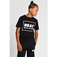 Beat Boyz Club Boy's 'Strike' Cotton Logo T-Shirt in Black | Size: 13-14 Years