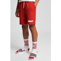 Beat Boyz Club Boy's 'Linear' Cotton Blend Sweat Shorts in Red | Size: 13-14 Years