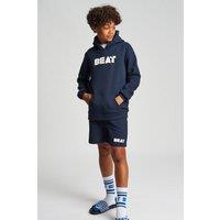 Beat Boyz Club Boy's 'Linear' Cotton Blend Sweat Shorts in Navy | Size: 7-8 Years