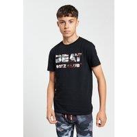 Beat Boyz Club Boy's 'Peak' Camo Logo Print T-shirt in Black | Size: 9-10 Years
