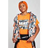 Beat Boyz Club Boy's 'Frequency' Geo Box Logo T-shirt in Orange | Size: 9-10 Years