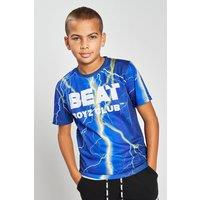 Beat Boyz Club Boy's 'Electric' lightning T-Shirt in Blue | Size: 13-14 Years