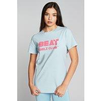 Beat Girlz Club Girl's 'Core' Cotton Logo T-Shirt in Baby Blue | Size: 13-14 Years