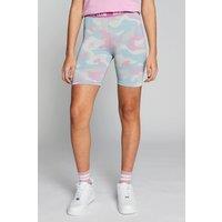 Beat Girlz Club Girl's 'Breeze' Pastel Camo Cycle Shorts in Dusty Pink | Size: 11-12 Years