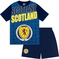 Scottish FA Boy's Scotland Kids Short Pyjama Set in Navy | Size: 10-11 Years