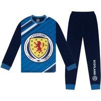Scottish FA Boy's Scotland Kids Sublimation Long Pyjamas in Navy | Size: 11-12 Years