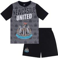 Newcastle United FC Boy's Kids Short Pyjama Set in Black | Size: 2-3 Years